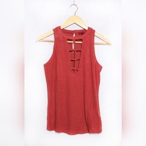 Sleeveless Brick Red Top